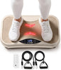 REVOMADIC REVO Vibration Plate with Red Light Therapy, 180-Speed Whole Body Vibration Exercise Platform with Bluetooth Speaker, Resistance Bands & Remote, 330 Lbs Capacity, Beige