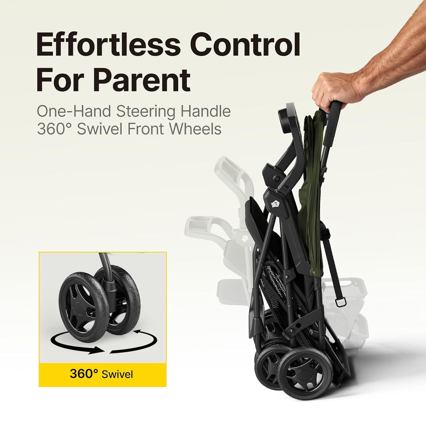 MAMAZING Lightweight Umbrella Travel Stroller with Near-Flat Recline Seat, UPF 50+ Canopy, Child Tray, Forest