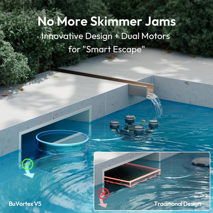 (2026 New) BUBLUE F10 Automatic Pool Skimmer Robot,Robotic Pool Skimmer with 5L Filter, App Control,Powerful Suction,Dual Cleaning Modes, AI Navigation,Ideal for In-Ground & Above-Ground Pools,Black