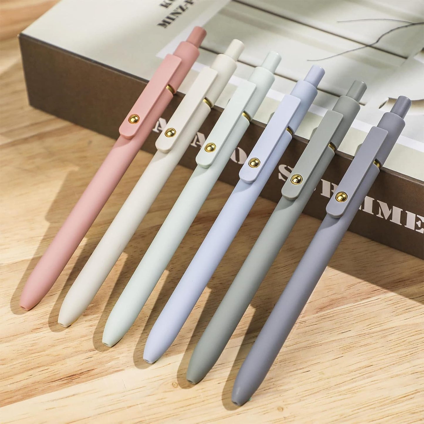 Ddaowanx Gel Pens, 6-Pack 0.5mm Retractable Quick-Dry Black Ink Pens, Fine Point Rollerball Pens with Soft Grip for School, Office, Journaling and Writing