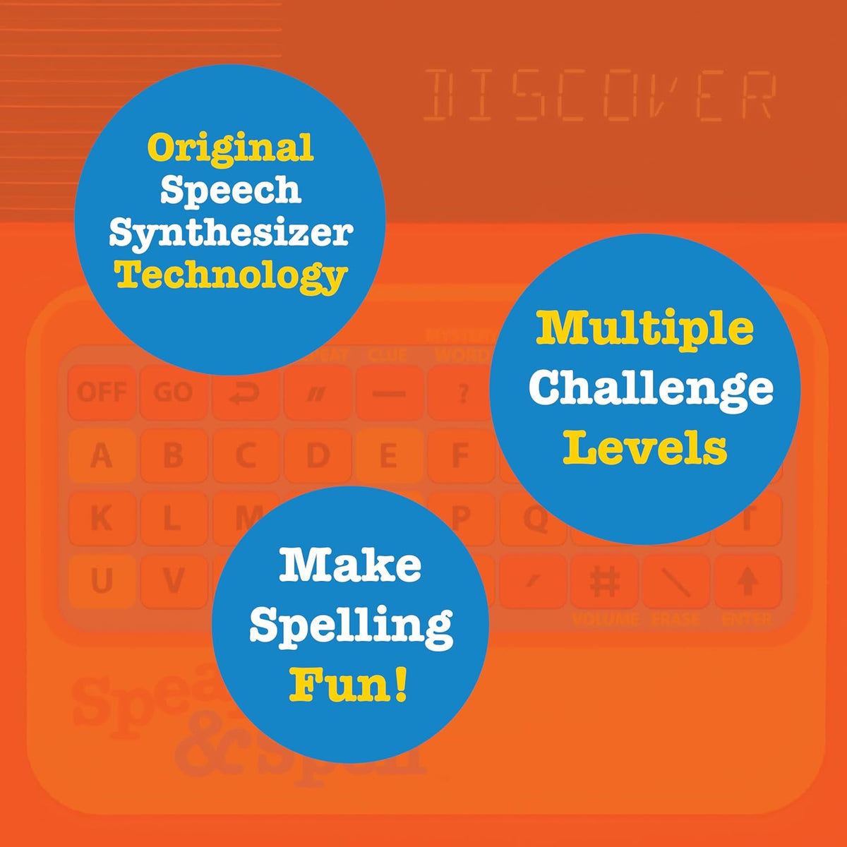PlayMonster Speak & Spell Educational Learning Toy, Retro 80s Handheld Spelling Game with 5 Play Modes, Multiple Challenge Levels, Educational Toy for Kids Ages 7+, Multi