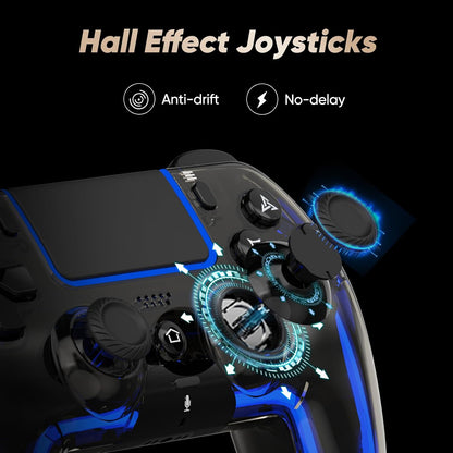 BETMI Wireless Controller for PS5, Pro/Slim/MAC/Steam Deck/PC, Hall Effect Joystick, Dual Vibration/Macro/Turbo, 3.5mm Jack, 6-Axis, Mute Key, LED Gamepad with Speaker (4 Lighting Effects, 9 Light Colors)