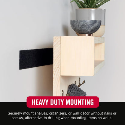 VELCRO Brand Heavy Duty Tape, Black, 2in x 25ft Bulk Roll, Holds 10 lbs Industrial Strength Adhesive Sticky Back Fastener For Indoor And Outdoor Use, Secures Items To Walls, Doors And Equipment
