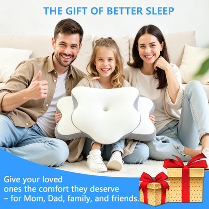 HyperionFlo Essentials Cervical Neck Pillow for Neck Pain Relief & Side Sleepers, Ergonomic Orthopedic Memory Foam Pillow with Cervical Neck Support, Cooling Cover, White, Standard