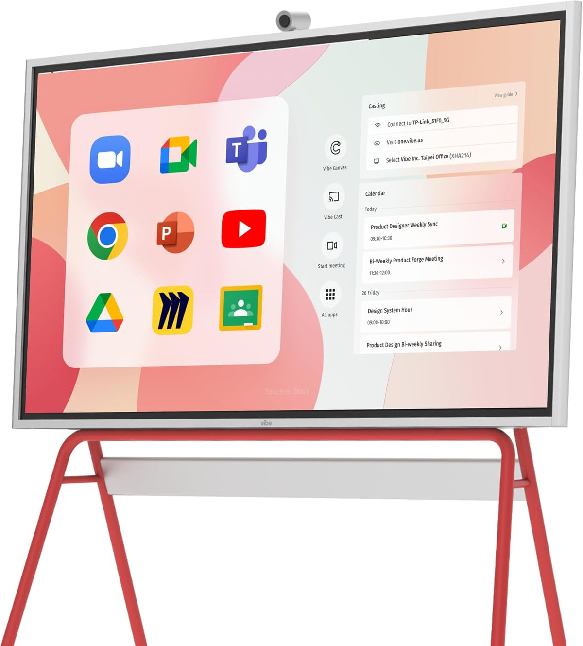 Vibe S1 55-Inch Smart Board | 4K UHD Interactive Touchscreen Display with 250+ Apps, Cloud Whiteboard, Wi-Fi 6 & Bluetooth 5.2 for Office, Classroom & Conference Room