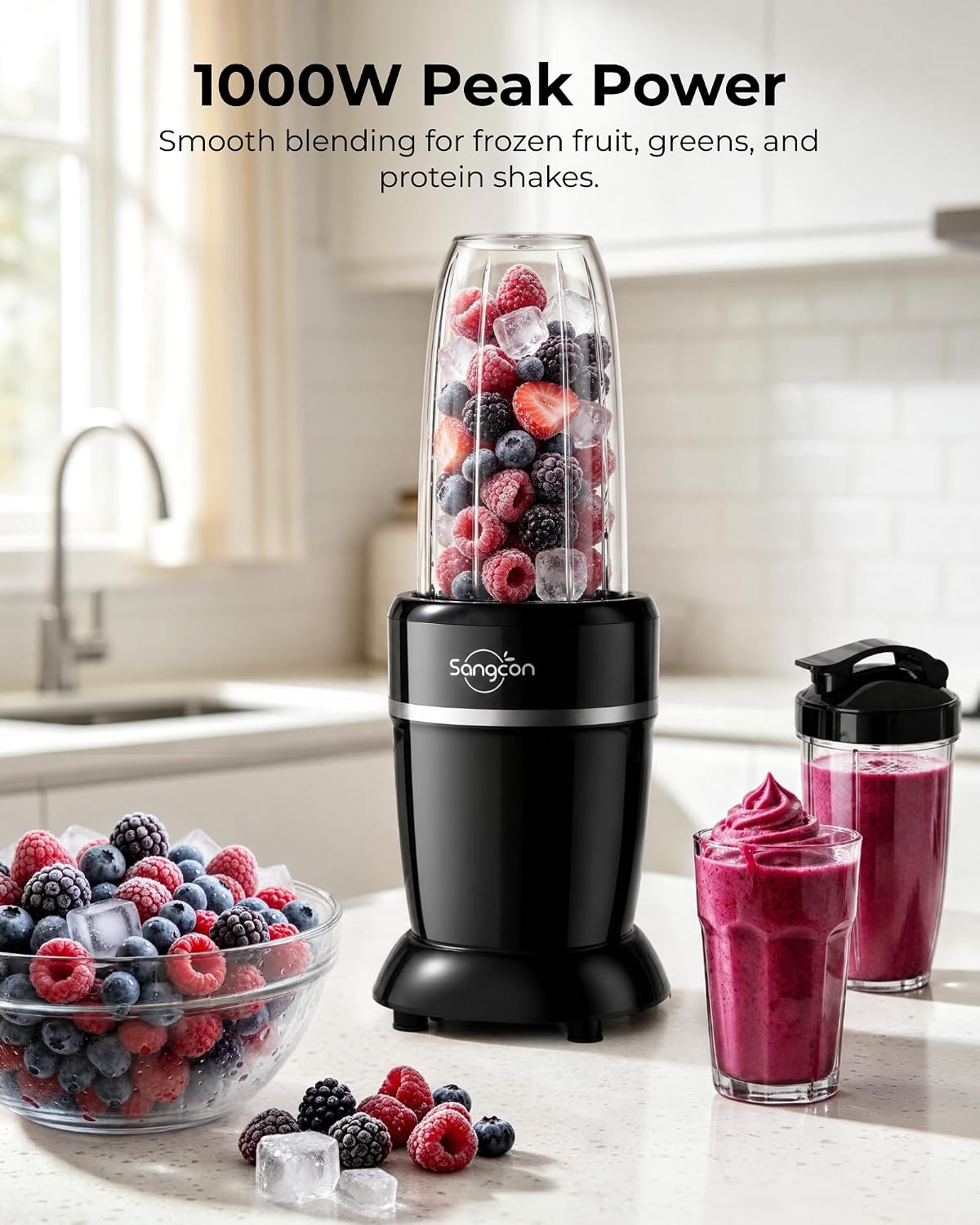 Sangcon 1000W Personal Blender with 3 BPA-Free Cups