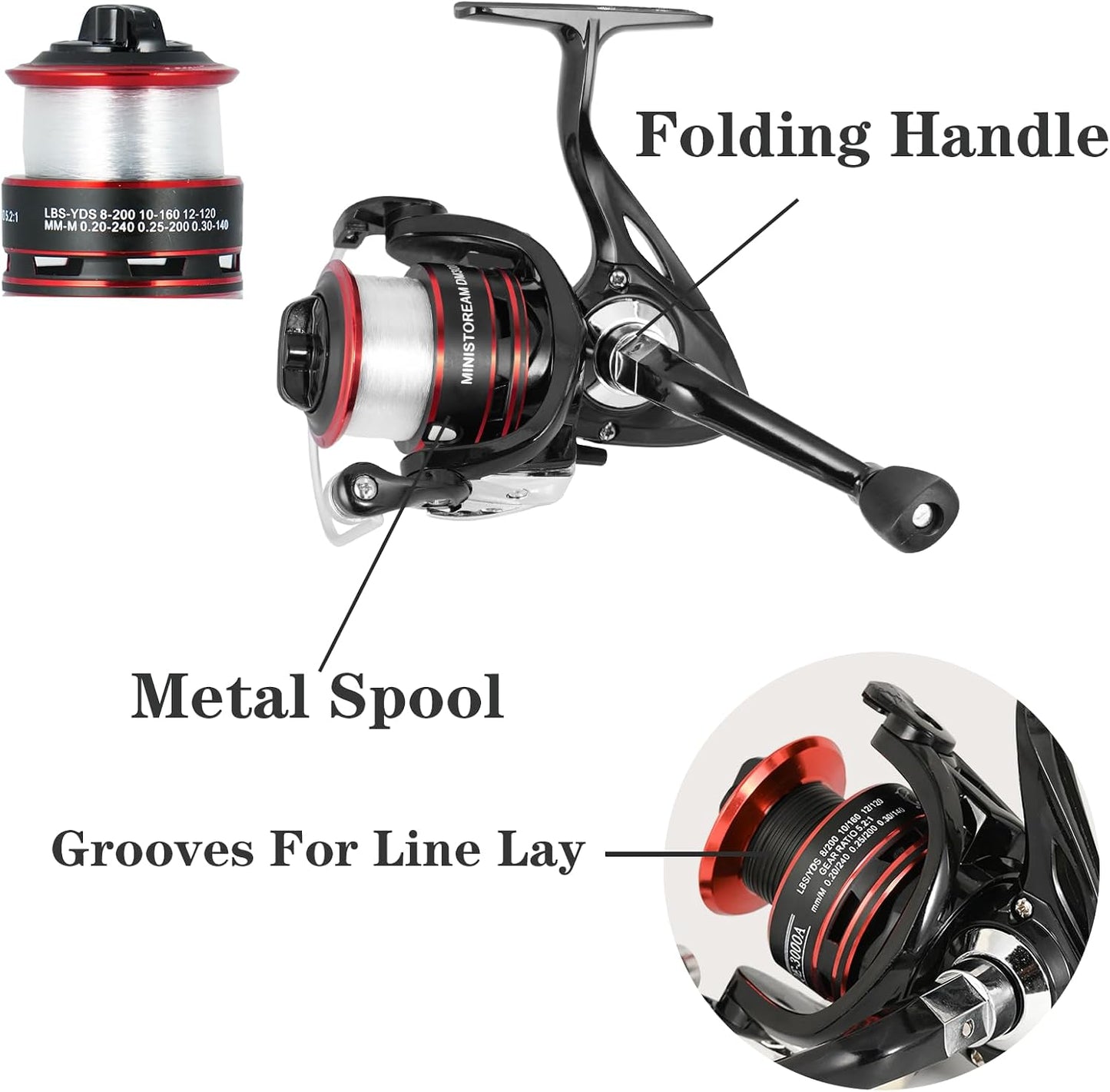 ministoream 2-Pack Carbon Fiber Fishing Rod and Reel Combo, 6.89ft Telescopic Spinning Rods with 57-Piece Accessories Kit for Bass, Saltwater & Freshwater