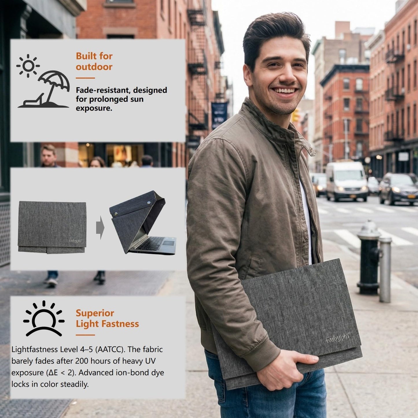 Foldable Laptop Sun Shade & Privacy Shield Hood 14" 15" 16" Working Outside anti glare screen protector privacy shade laptop tent portable and foldable for outdoor/travel Gray MacBook, HP, Surface