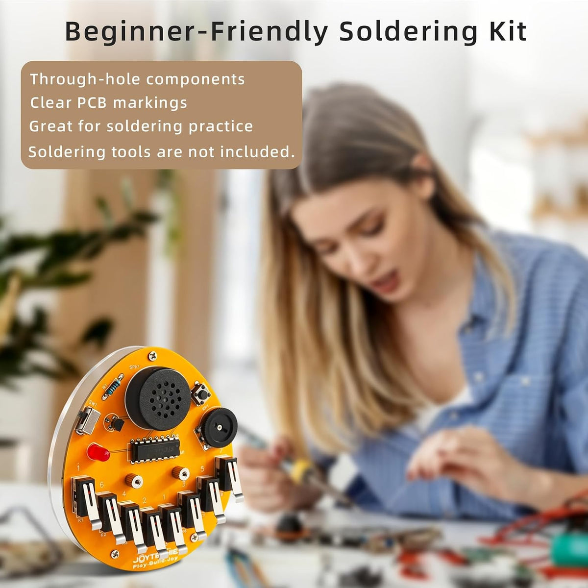 DIY 8-Key Electronic Kalimba Soldering Practice Kit with 8 Tone Modes for Electronics Learning, STEM Project for School Education, Home & Office Relaxing by JOYTECHIE