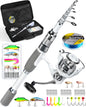 Ghosthorn Fishing Rod and Reel Combo, 6FT Silver Blade Telescopic Fishing Pole with Spinning Reel, 30-Ton Carbon Fiber, Carrier Bag, Fishing Line & Lure Box for Saltwater & Freshwater