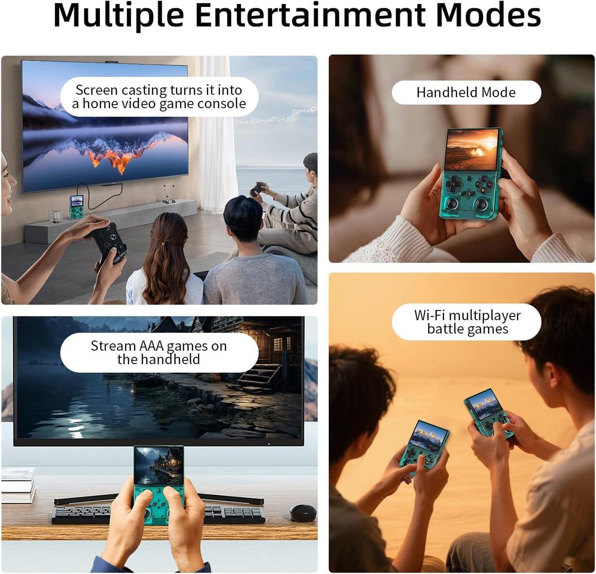 Retro Handheld Game Console,Portable Game with 3.5 Inch IPS Screen,with 64G TF Card Pre-Installed 4353 Games Supports 5G WiFi Bluetooth HDMI and TV Output