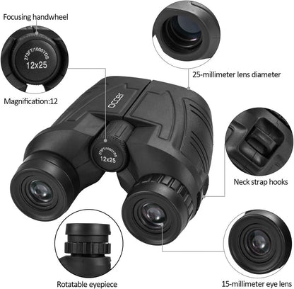 occer 12x25 Compact Binoculars for Adults and Kids