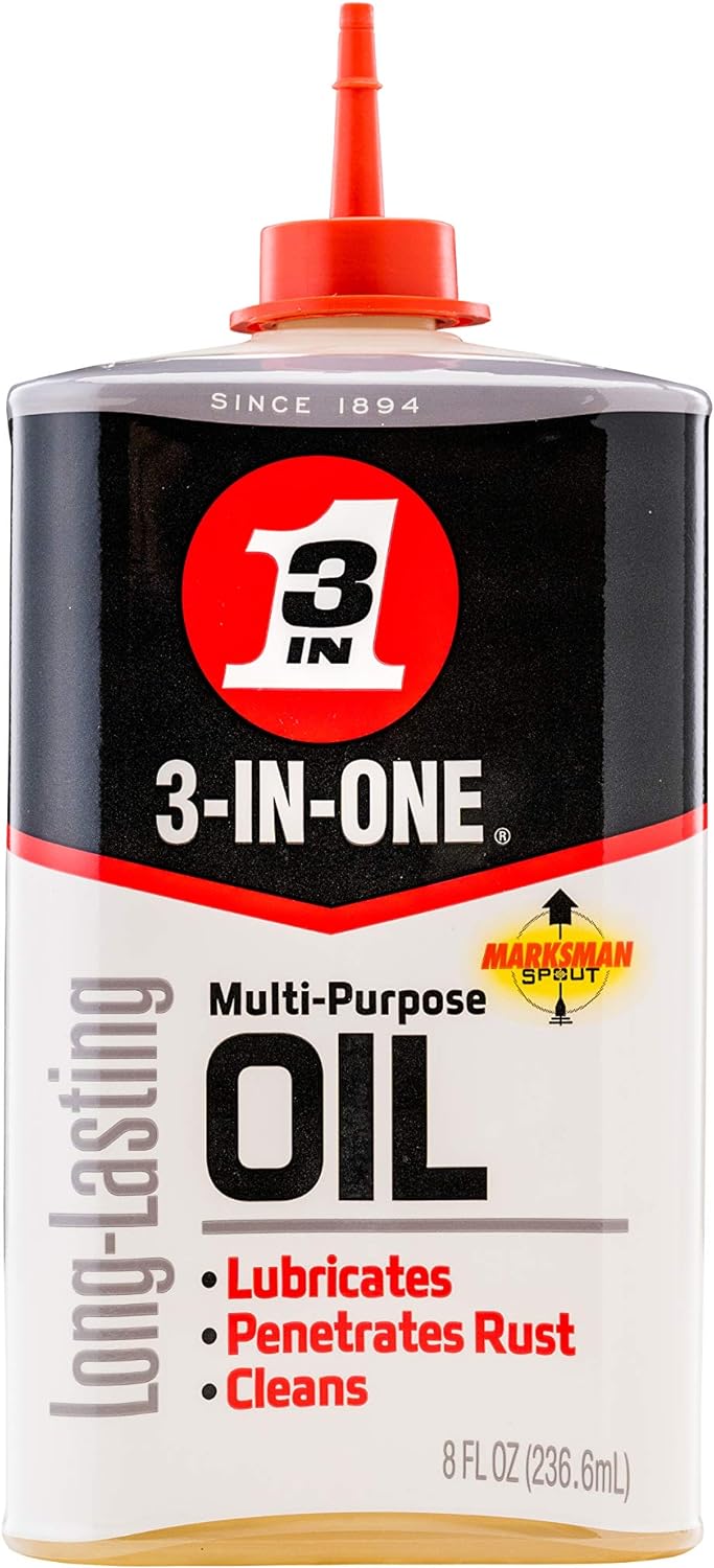 3-IN-ONE Multi-Purpose Oil, 8 oz, 12-Pack, Lubricates, Cleans & Protects Against Rust and Corrosion, Precision Marksman Twist Spout