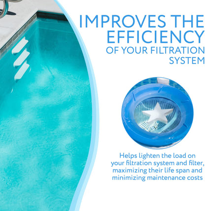 IMPRESA Scum Star Swimming Pool & Hot Tub Oil Absorbing Sponge, 3-Pack, Star-Shaped Spa Scum Absorber & Skimmer Sponge, White, Made in USA