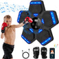 LOLBOX Music Boxing Machine, Wall-Mounted Bluetooth Punching Pad with Gloves, Smart Boxing Target with Punch Counter, Adjustable Height & 3 Resistance Levels, Jet Black