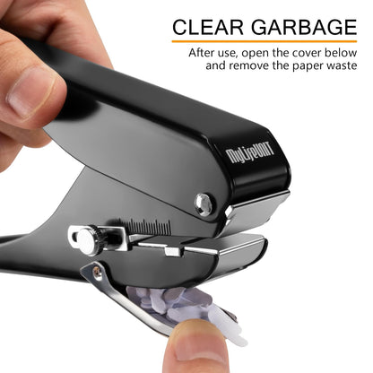MyLifeUNIT Badge Hole Punch, Heavy-Duty Slot Puncher for ID Cards, PVC Cards & Paper, Manual Oval Slot Punch with Paper Scrap Collector