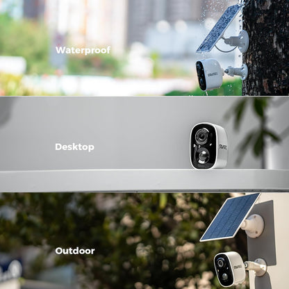 SOVMIKU Vicohome Solar Security Camera and Video Doorbell, 2K 3MP Wireless Outdoor Camera, PIR Motion Detection, Two-Way Audio, Color Night Vision, Audible Siren, IP65