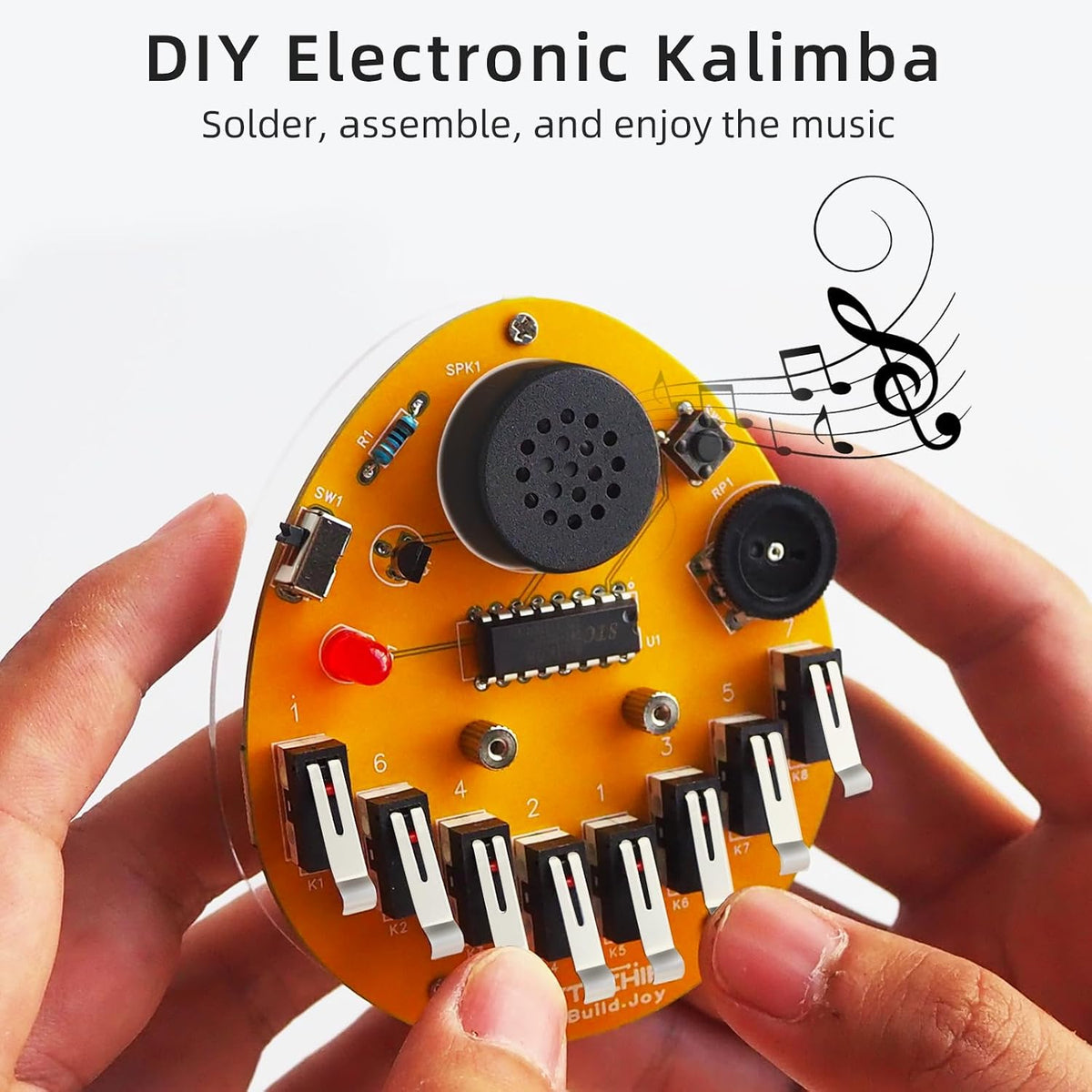 DIY 8-Key Electronic Kalimba Soldering Practice Kit with 8 Tone Modes for Electronics Learning, STEM Project for School Education, Home & Office Relaxing by JOYTECHIE
