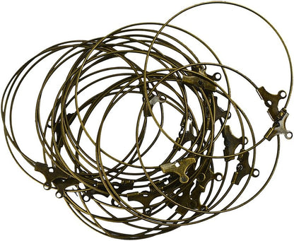 HyperionFlo Essentials 20-Piece 40mm Brass Hoop Earring Findings