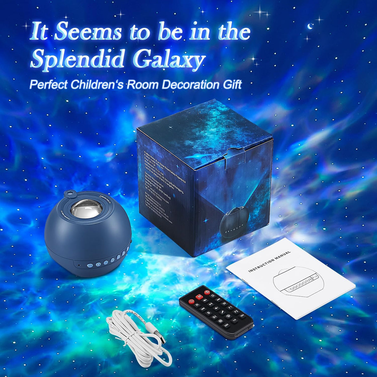 One Fire 360 Game Lights Galaxy Projector Gaming Accessories Gaming Room Decor Green Star Bluetooth Speaker+15 White Noise Man Cave Accessories Cool Gifts for Men Birthday Gift Cool Stuff for Teen Boy