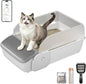 Self Cleaning Cat Litter Box, Open Top Automatic Litter Box, App Control Anti-Pinch Safety Sensors, 6.5L Waste Drawer with Odor Control, 20 Waste Bags, Large Capacity for Big Cats & Multi-Cat Homes