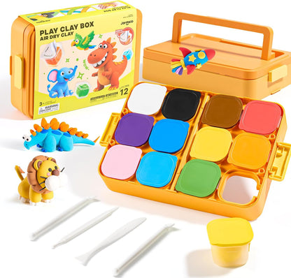 Jar Melo Air Dry Clay for Kids 36 Colors Modeling Clay Kit with Storage Box