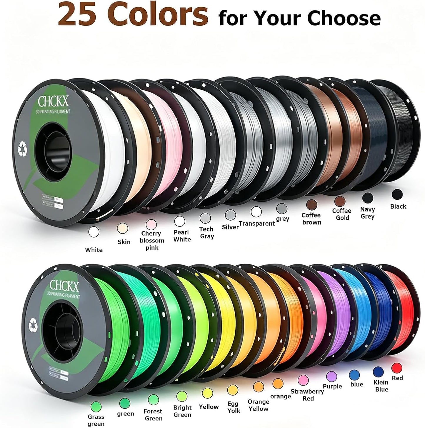 16Rolls PETG Filament Bundle Filament Bulk 1KG 1.75 mm Multicolor High Precision Strong Toughness,1.75 ±0.02mm,Less Stringing,Good Layer Adhesion,3D Printing Filament