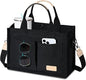 GASSDA Canvas Tote Bag for Women, Large Work Purse with Laptop Sleeve, Pockets, Zipper Closure & Adjustable Crossbody Strap, Black