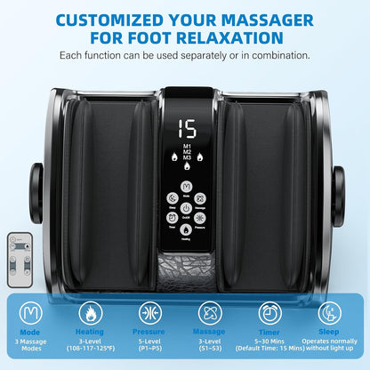 CARESKYpro HSA/FSA Eligible Shiatsu Foot Massager with Heat, 5 Intensity Levels, 3 Heat Settings, Deep Kneading & Rolling for Feet, Calves & Legs