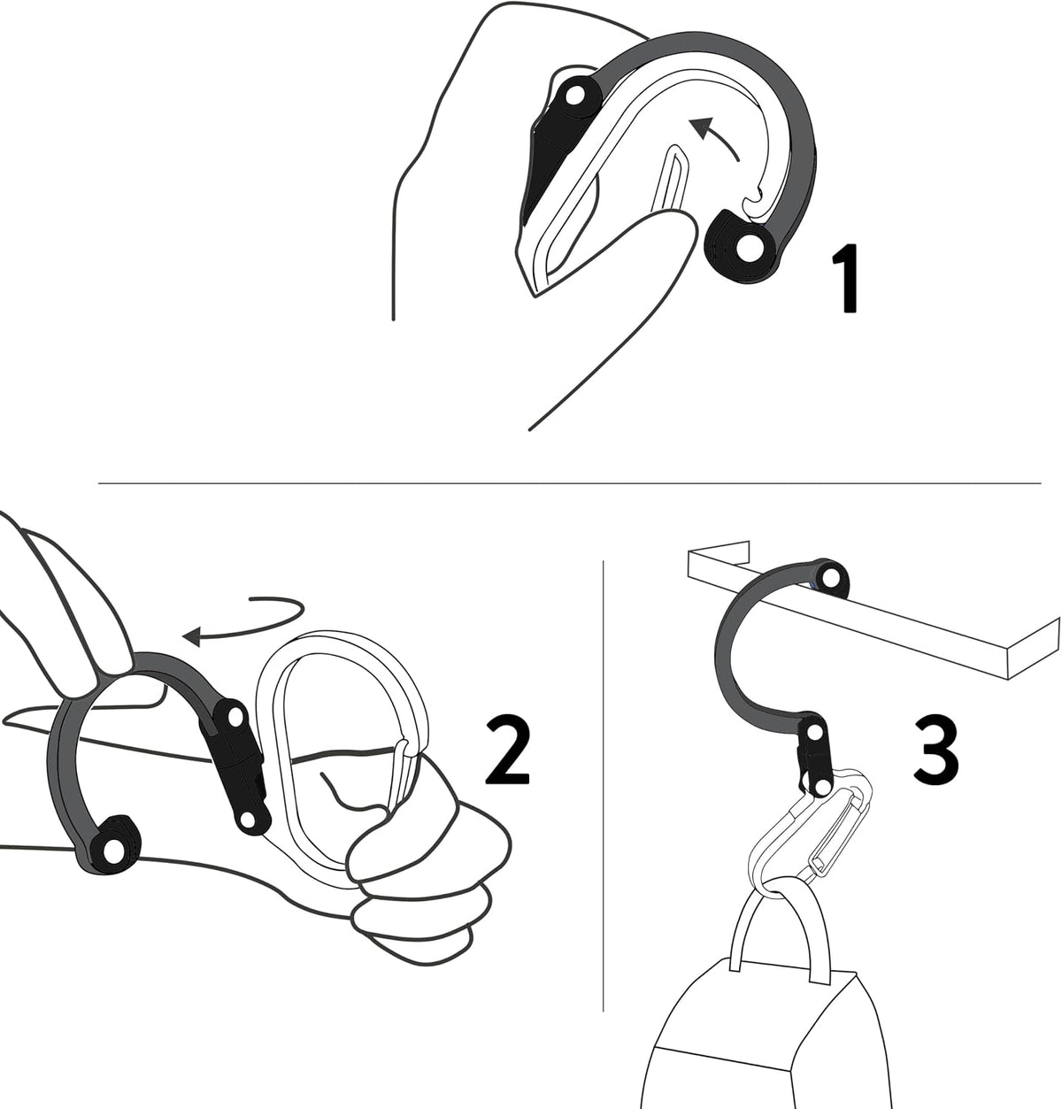 GEAR AID HEROCLIP Medium Carabiner Gear Clip & Hook for Camping & Travel Rotating gear clip and hook keeps backpacks, camping gear, water bottles and travel bags off the ground and within reach.