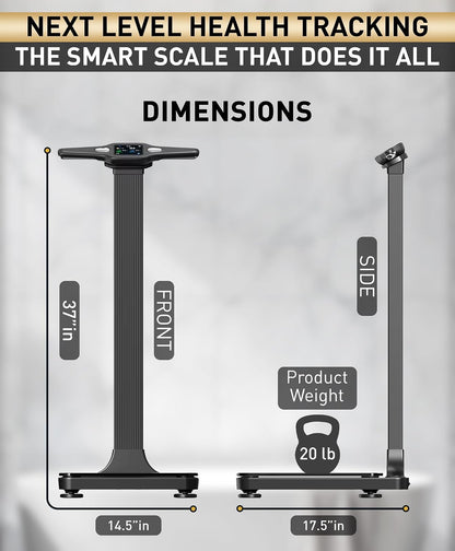 Homerz Smart Scale – Bend-Free Smart Scale with BMI, Body Fat, Muscle Mass, Full Body Composition Scale with Digital Weight Tracking, Body Scan Scale with Handle, Body Fat Scanner