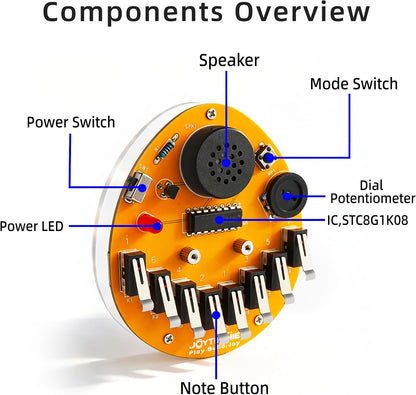 DIY 8-Key Electronic Kalimba Soldering Practice Kit with 8 Tone Modes for Electronics Learning, STEM Project for School Education, Home & Office Relaxing by JOYTECHIE