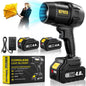 Cordless Leaf Blower, 600000 RPM Handheld Leaf Blowers with 2 X 4.0Ah Batteries & Charger, 650 CFM Small Turbo Jet Blower for Patio Cleaning, Lawn Care, Leaves, Dust, Snow