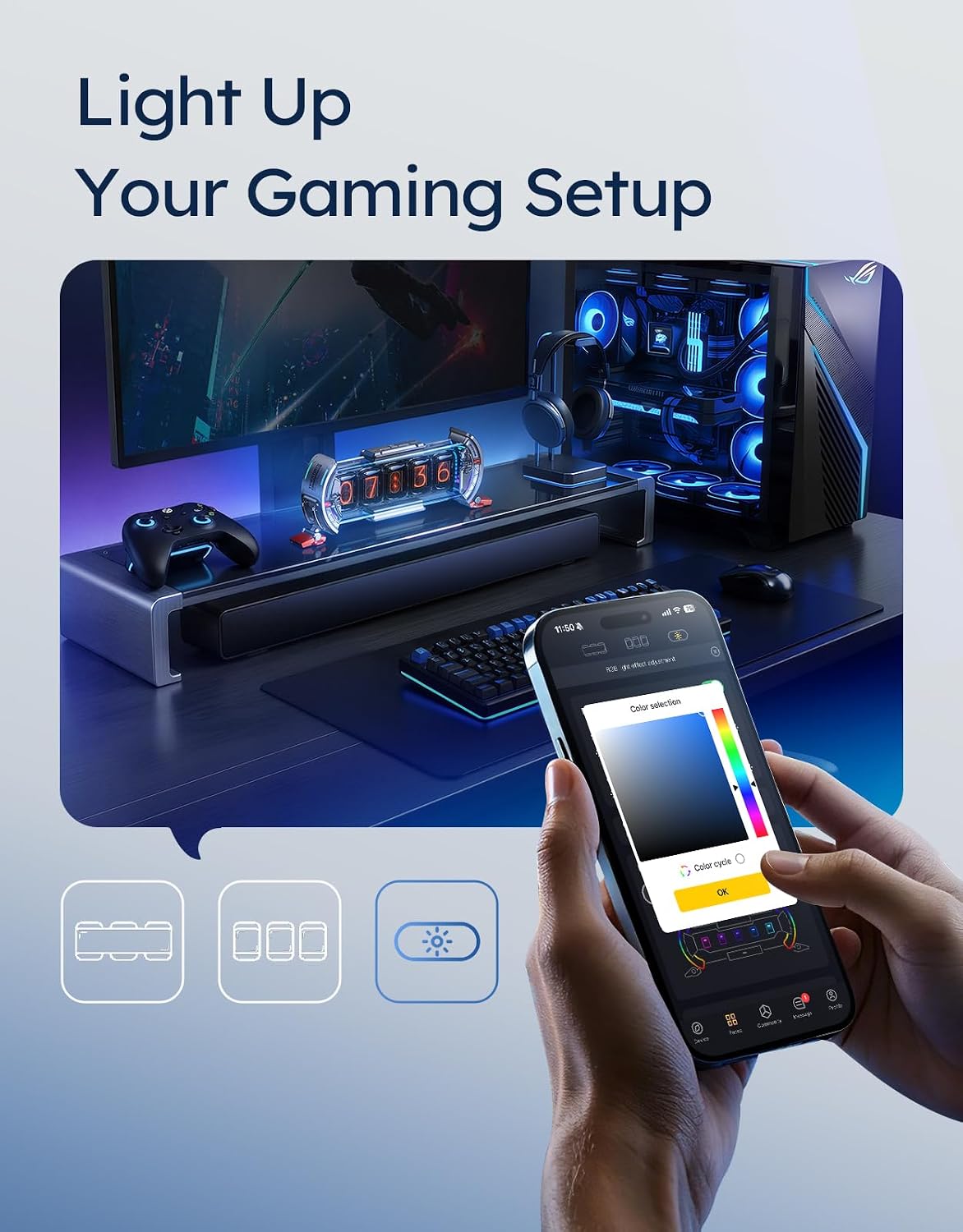 Divoom Times Gate - Cyberpunk Gaming Setup Digital Alarm Clock, Smart APP, WiFi Connect, RGB LED Display, Personalized Financial & Bitcoin Dashboard, Pixel Art for Gaming Room & Office Decor, Silver