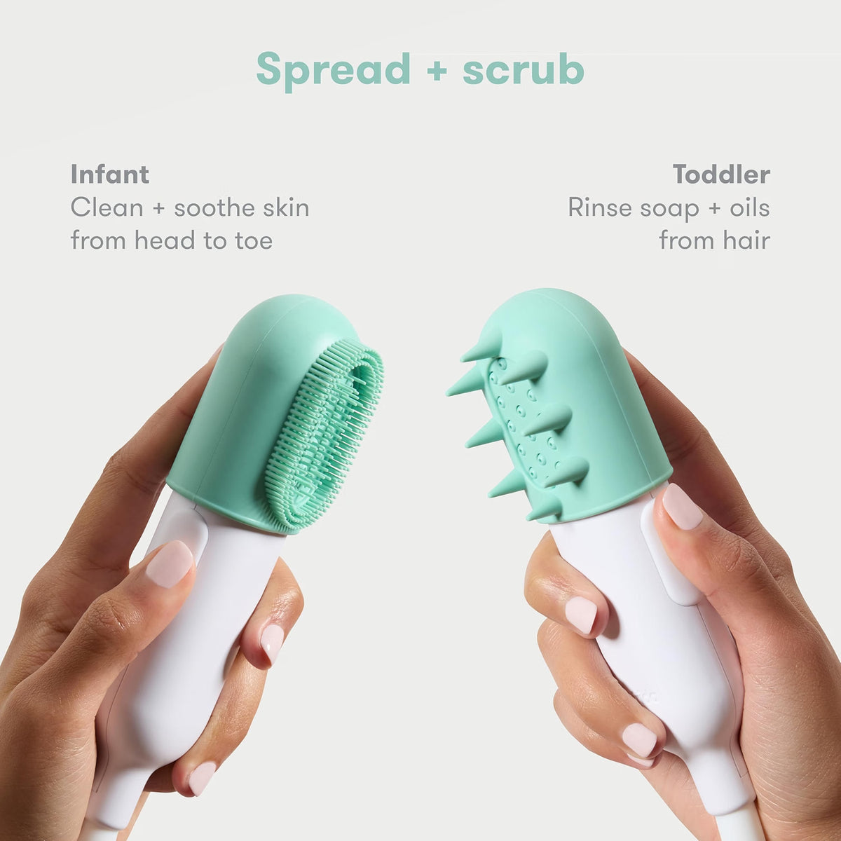 Frida Baby Control The Flow Bathtub Sprayer Attachment, Baby Bath Rinser with Multiple Pressure Modes, Stay-Put Suction Pump, Long Hose & Silicone Scrubber Attachments