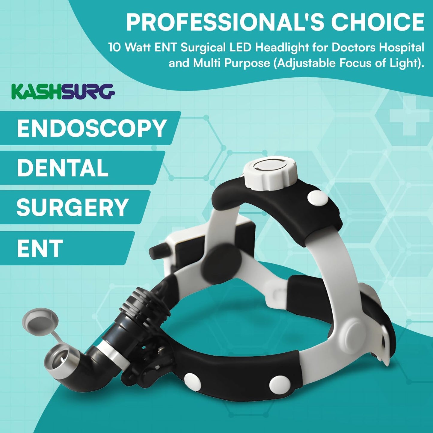 10 Watt ENT Surgical LED Headlight for Doctors Hospital and Multi Purpose (Adjustable Focus of Light).