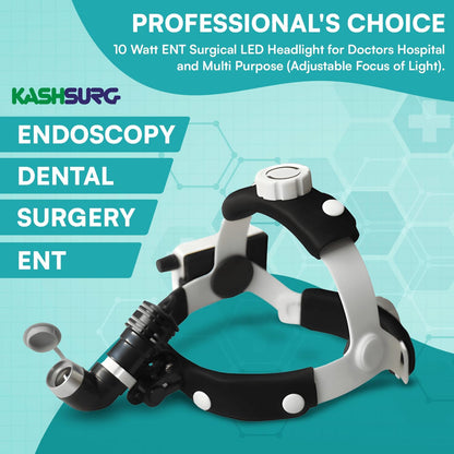 10 Watt ENT Surgical LED Headlight for Doctors Hospital and Multi Purpose (Adjustable Focus of Light).