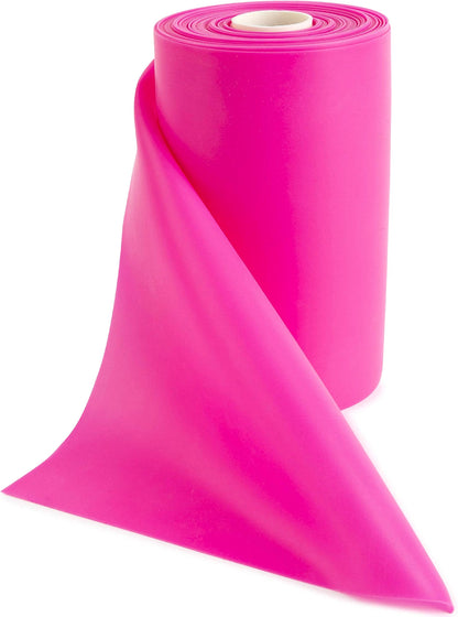 HyperionFlo Essentials Bulk Resistance Exercise Band Roll, 6-Inch Wide Latex-Free Stretch Band, Pink, 24 Yards