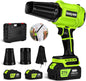 laapee Cordless Handheld Leaf Blower – 2x4.0Ah Batteries & Charger, Adjustable Speed, Green