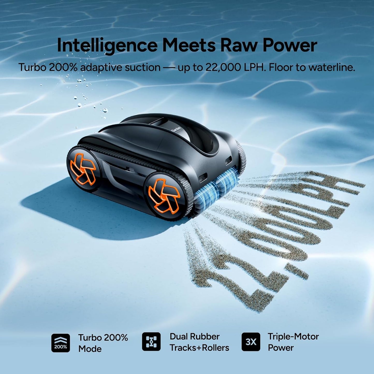 iGarden K Series Cordless Robotic Pool Vacuum – 22,000 LPH Turbo Suction, 7H Runtime, Smart Navigation