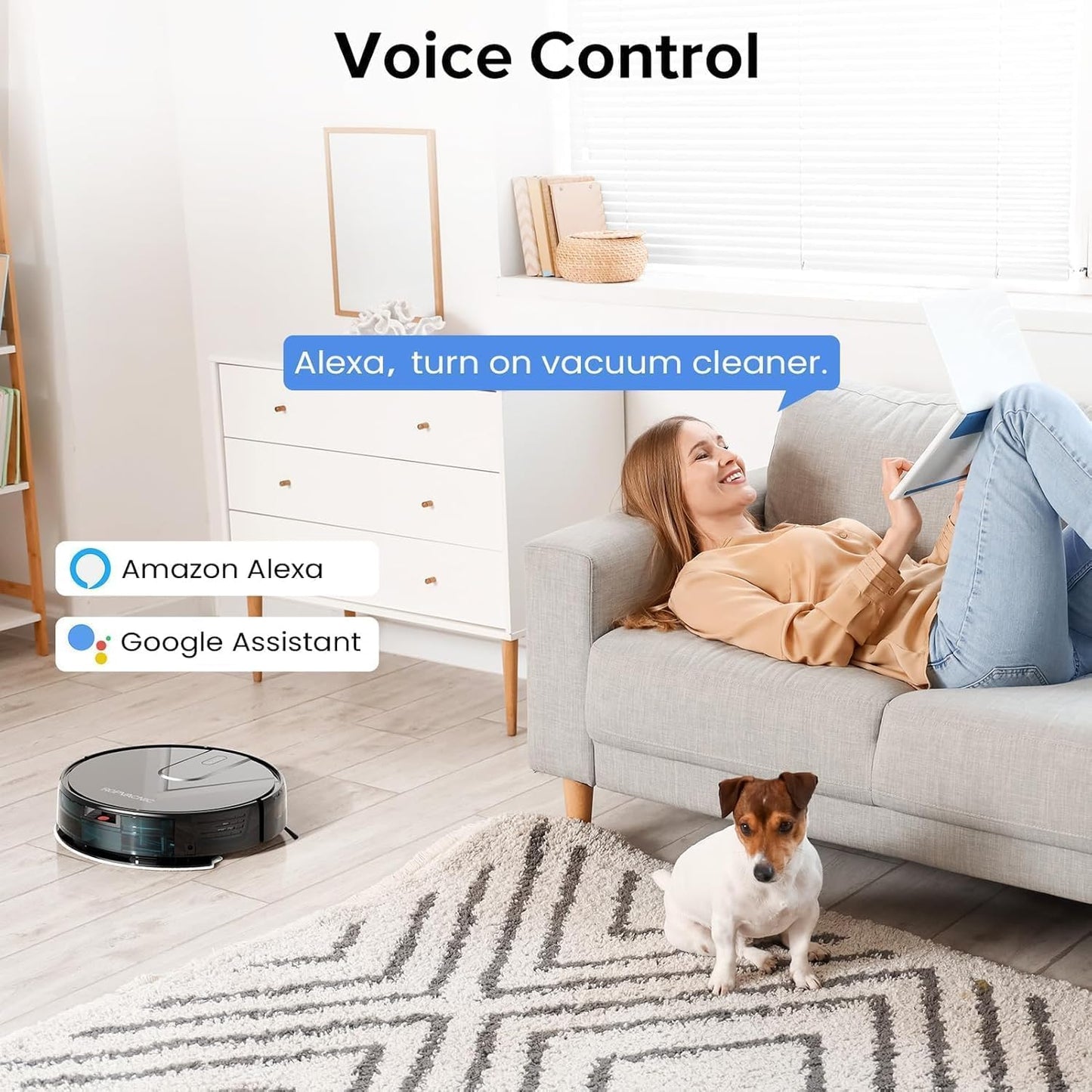 ROPVACNIC Robot Vacuum and Mop Combo 5200Pa Suction Robotic Cleaner Self-charging, app control, personalized cleaning adjustments, advanced obstacle avoidance, suitable for home use