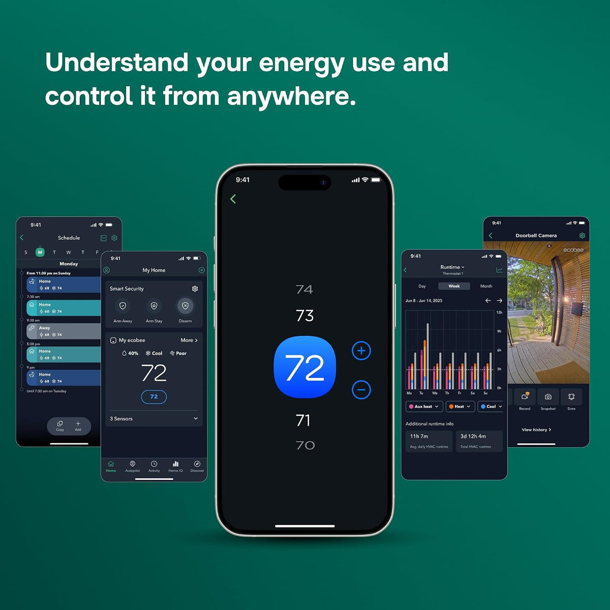 ecobee Smart Thermostat Premium - WiFi, Siri & Alexa Built-In, Smart Sensor