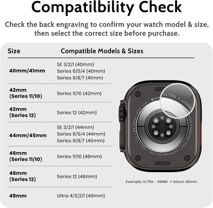 amBand M1 Sport Rugged Apple Watch Ultra Band & Case 49mm, 9H Tempered Glass Screen Protector, TPU Protective Bumper Strap for Men, Black