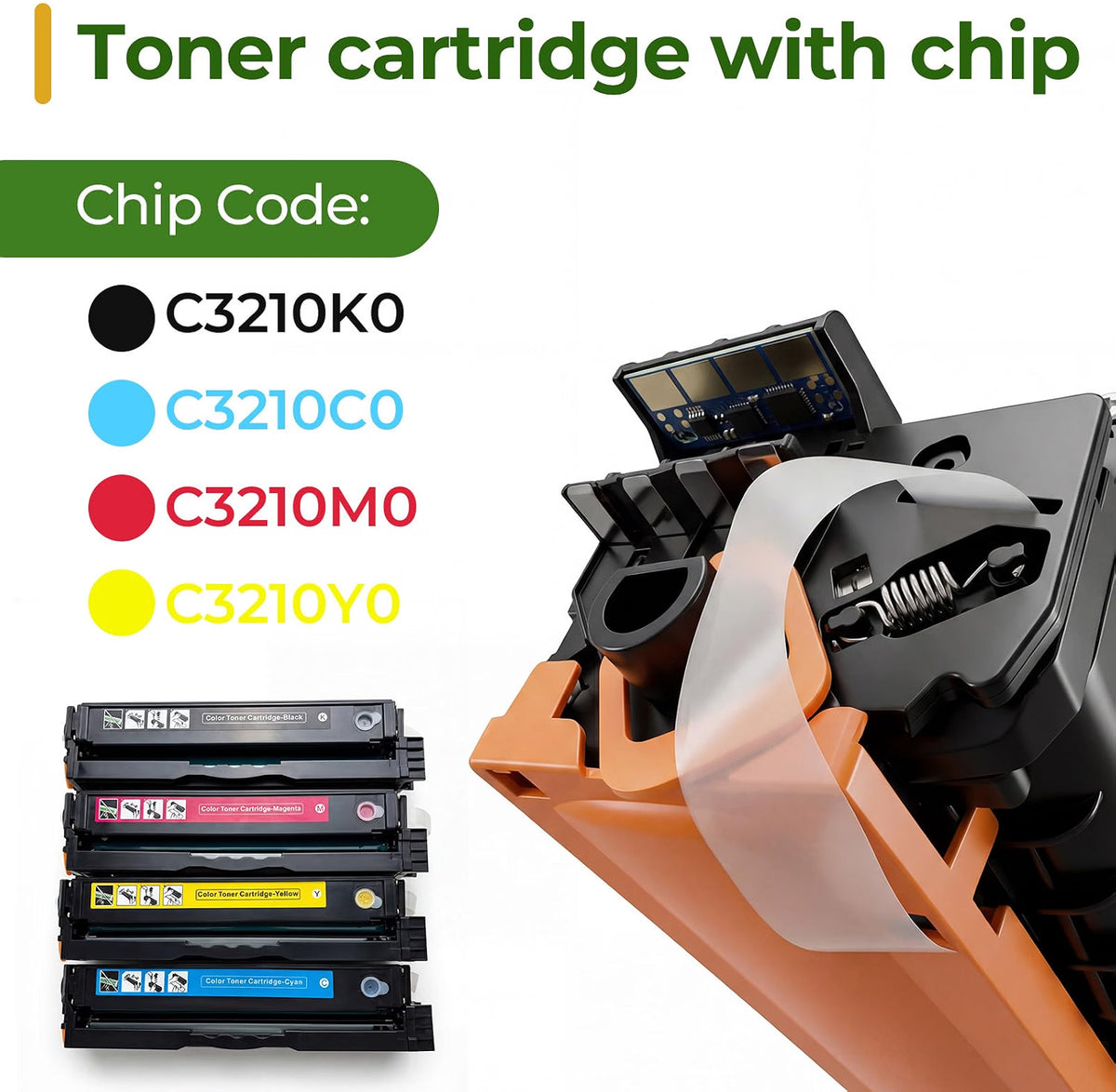 HyperionFlo Essentials C3210K0 Compatible High-Yield Toner Cartridge Set, 4-Pack CMYK Replacement with Chips for C3224dw, C3326dw & MC3224 Series Printers
