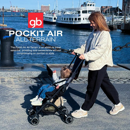 gb Pockit Air All-Terrain Compact Lightweight Travel Stroller, Ultra-Compact Fold, Airplane Carry-On Compliant, Velvet Black