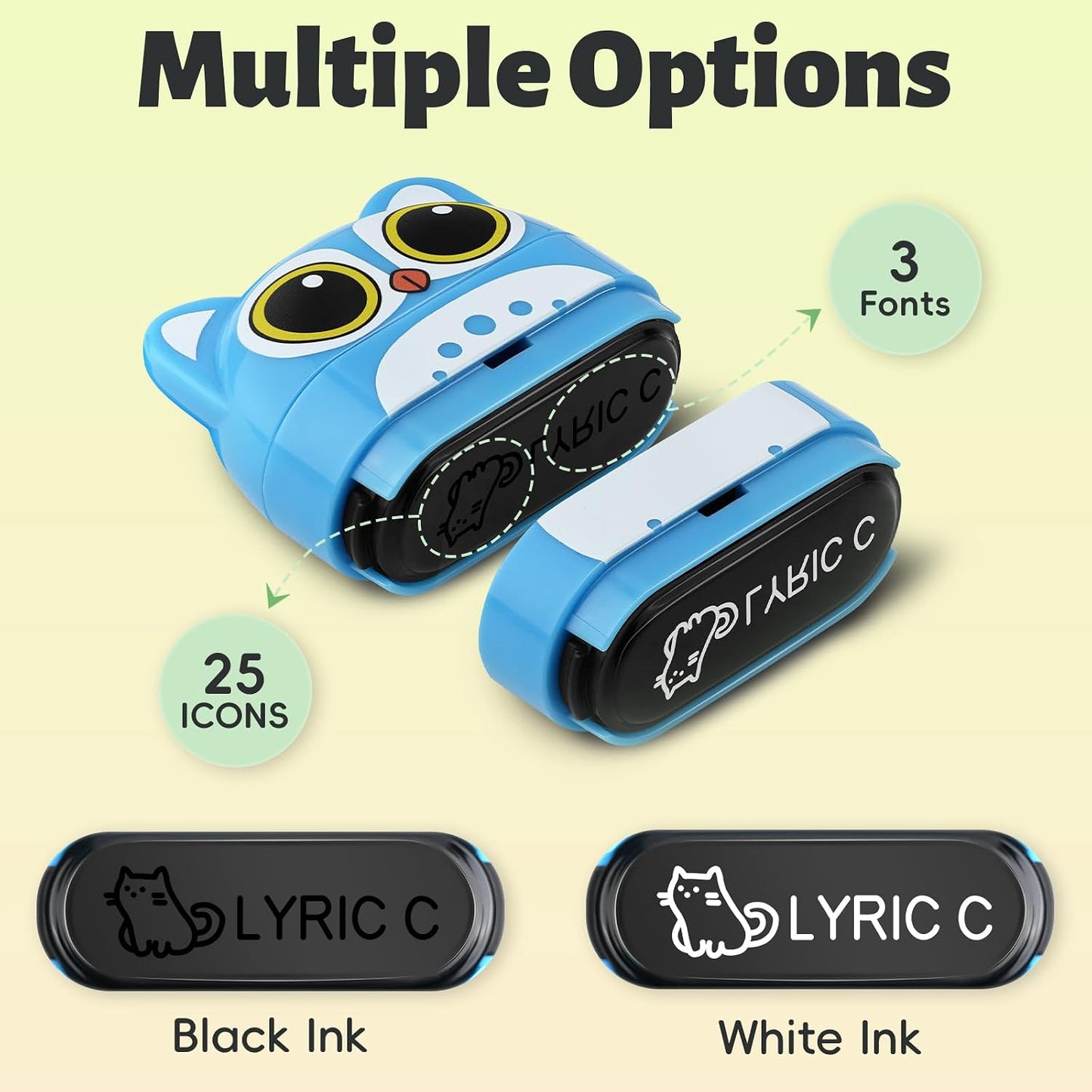 SUPHELPU Personalized Kids Name Stamp Dual-Color Ink