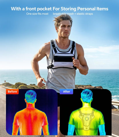 THEKUKU Cooling Vest with 30000mAh Power Bank, Portable Cooling Jacket for Men Women, Wearable Fan for Construction, Cosplay, Fishing and Outdoor Work-Black