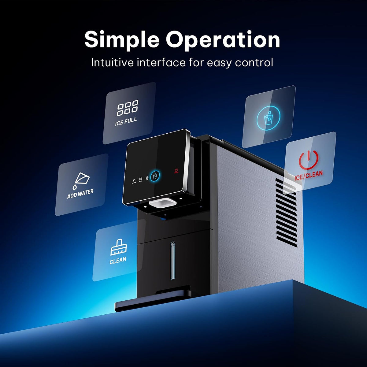 Silonn Nugget Ice Maker Countertop, Auto Drop Ice, Self Cleaning Ice Machine, 40 lbs/24H Soft Chewable Ice, Self Dispensing Nugget Ice Maker for Home, Kitchen and Party