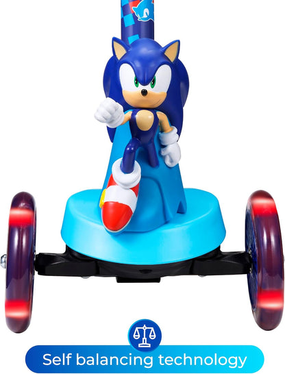 Voyager 3-Wheel Kick Scooter for Kids, Self-Balancing Scooter with Light-Up LED Wheels & Deck, Lean-to-Steer Design, Non-Slip Deck, Rear Brake, 75-LB Capacity