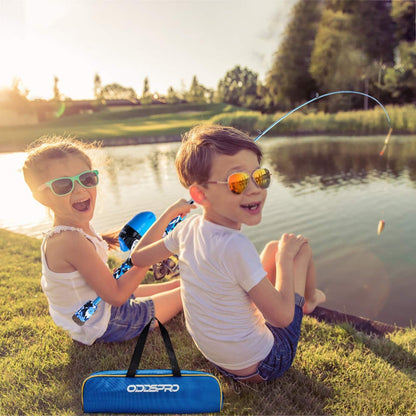 ODDSPRO Kids Fishing Pole, 4.92ft Portable Telescopic Fishing Rod and Spinning Reel Combo Kit with Tackle Box, Carrying Bag and Accessories for Boys & Girls